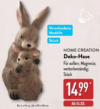 Aldi Nord HOME CREATION Deko-Hase Angebot