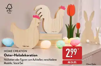 Aldi Nord HOME CREATION Oster-Holzdekoration Angebot