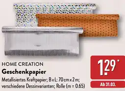 Aldi Nord HOME CREATION Geschenkpapier Angebot