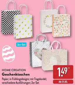 Aldi Nord HOME CREATION Geschenktaschen Angebot