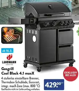 Aldi Nord LANDMANN Gasgrill Cool Black 4.1 maxX Angebot