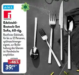 Aldi Nord BERGNER Edelstahl Besteck-Set Sofia, 60-tlg. Angebot