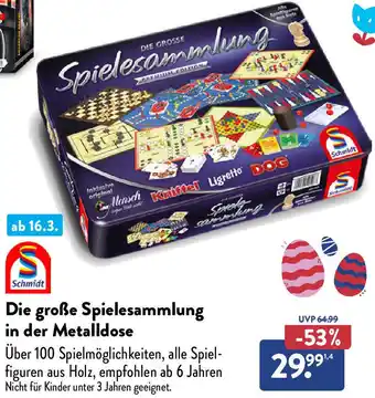 Aldi Nord Schmidt Die große Spielesammlung in der Metalldose Angebot