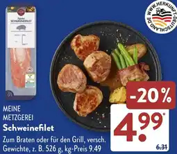 Aldi Süd MEINE METZGEREI Schweinefilet Angebot