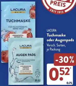 Aldi Süd LACURA Tuchmaske oder Augenpads Angebot