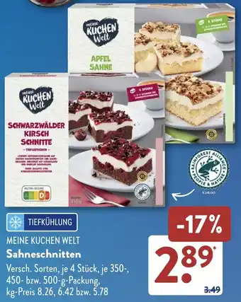 Aldi Süd MEINE KUCHEN WELT Sahneschnitten Angebot