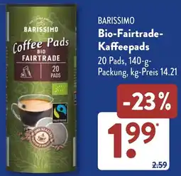 Aldi Süd BARISSIMO Bio-Fairtrade Kaffeepads Angebot