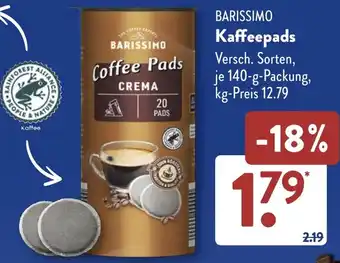 Aldi Süd BARISSIMO Kaffeepads Angebot