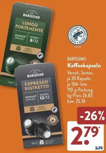 Aldi Süd BARISSIMO Kaffeekapseln Angebot