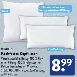 Aldi Süd NOVITESSE Kochfestes Kopfkissen Angebot