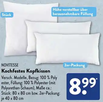 Aldi Süd NOVITESSE Kochfestes Kopfkissen Angebot