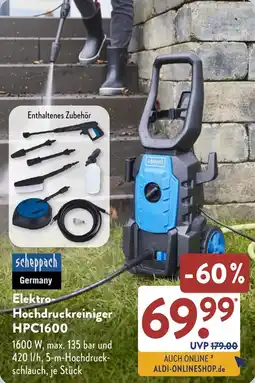 Aldi Süd Scheppach Elektro Hochdruckreiniger HPC1600 Angebot