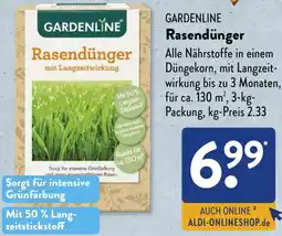 Aldi Süd GARDENLINE Rasendünger Angebot