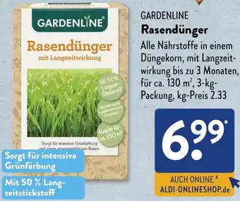 Aldi Süd GARDENLINE Rasendünger Angebot