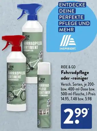 Aldi Süd RIDE & GO Fahrradpflege oder -reiniger Angebot