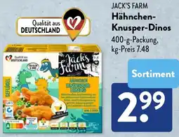 Aldi Süd JACK'S FARM Hähnchen Knusper-Dinos Angebot