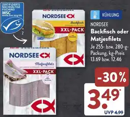 Aldi Süd NORDSEE Backfisch oder Matjesfilets Angebot