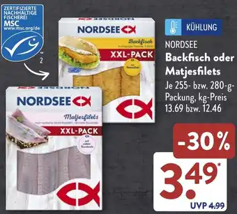 Aldi Süd NORDSEE Backfisch oder Matjesfilets Angebot