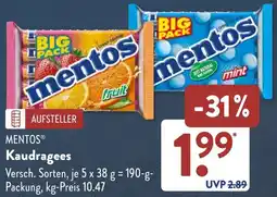 Aldi Süd MENTOS Kaudragees Angebot