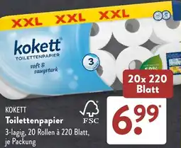 Aldi Süd KOKETT Toilettenpapier Angebot