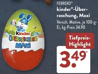 Aldi Süd FERRERO kinder-Überraschung, Maxi Angebot