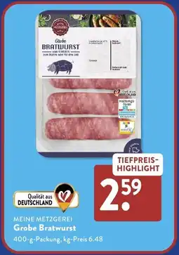 Aldi Süd MEINE METZGEREI Grobe Bratwurst Angebot