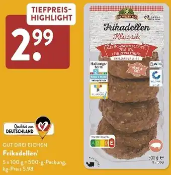 Aldi Süd GUT DREI EICHEN Frikadellen Angebot