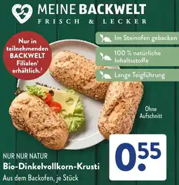 Aldi Süd NUR NUR NATUR Bio-Dinkelvollkorn-Krusti Angebot