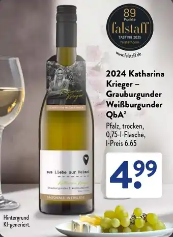 Aldi Süd 2024 Katharina Krieger - Grauburgunder Weißburgunder QbA Angebot