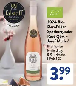 Aldi Süd 2024 Bio- Dornfelder Spätburgunder Rosé QbA - Josef Müller Angebot