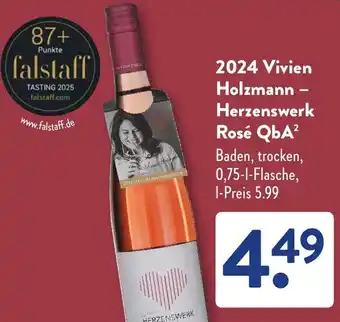 Aldi Süd 2024 Vivien Holzmann Herzenswerk Rosé QbA Angebot