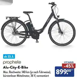 Aldi Süd prophete Alu-City-E-Bike Angebot