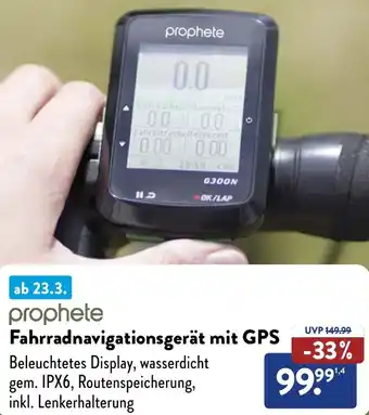 Aldi Süd prophete Fahrradnavigationsgerät mit GPS Angebot