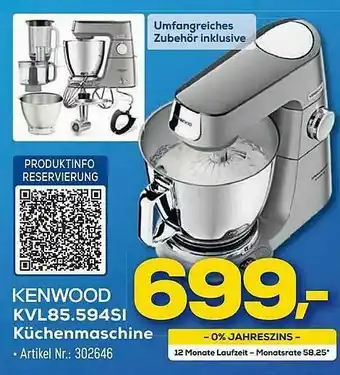 Euronics Berlet Kenwood Kvl85.594si Küchenmaschine Angebot