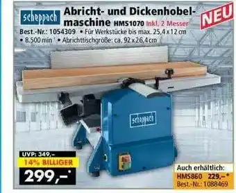 Norma24 Scheppach Abricht- Und Dickenhobelmaschine Hms1070 Angebot