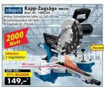 Norma24 Scheppach Kapp-zugsäge Hm254 Angebot