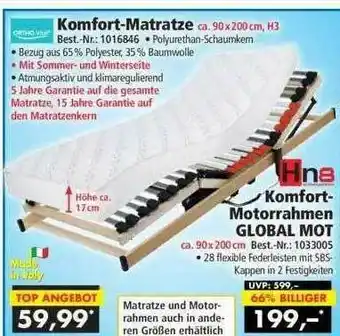 Norma24 Orthovital Komfort-matratze Oder Hn8 Komfort-motorrahmen Global Mot Angebot