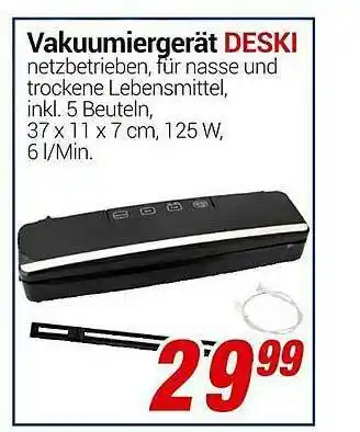 CENTERSHOP Vakuumiergerät Deski Angebot