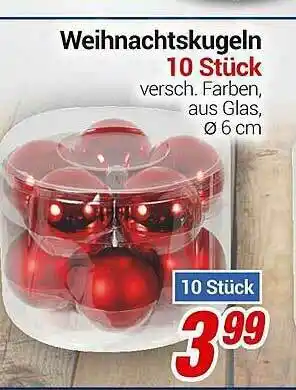 CENTERSHOP Weihnachtskugeln 10 Stück Angebot