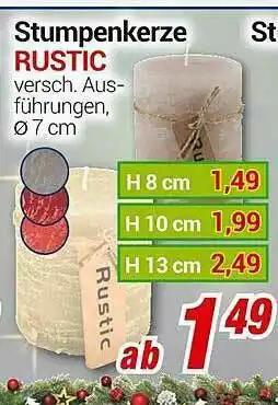 CENTERSHOP Stumpenkerze Rustic Angebot