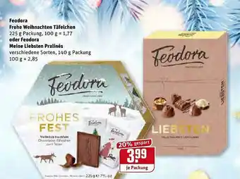 REWE Feodora Frohe Weihnachten Täfelchen Oder Feodora Meine Liebsten Pralinés Angebot
