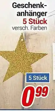 CENTERSHOP Geschenkanhänger 5 Stück Angebot