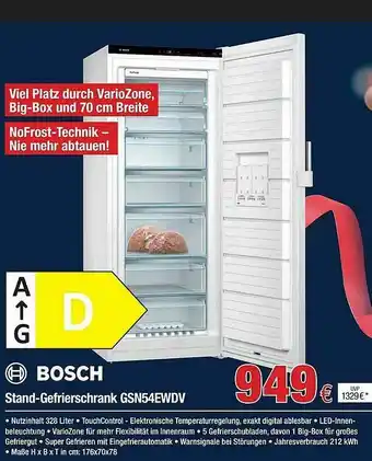 Electroplus Bosch Stand-gefrierschrank Gsn54ewdv Angebot