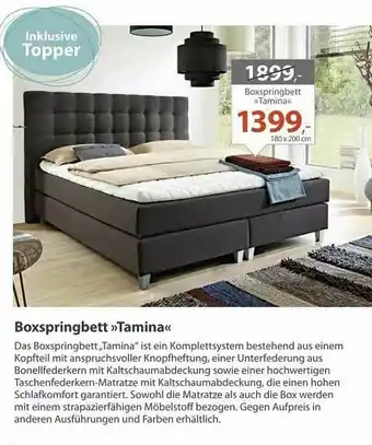 Knutzen Wohnen Boxspringbett »tamina« Angebot