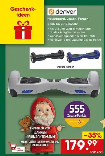 Netto Marken-Discount Denver Hoverboard Versch Farben Angebot