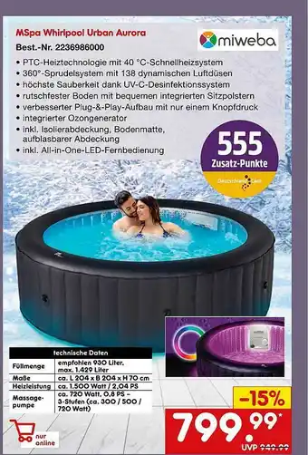 Netto Marken-Discount Mspa Whirlpool Urban Aurora Miweba Angebot