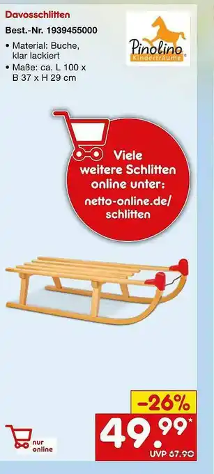 Netto Marken-Discount Davosschlitten Pinolino Angebot