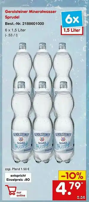 Netto Marken-Discount Gerolsteiner Mineralwasser Sprudel Angebot