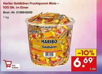 Netto Marken-Discount Haribo Goldbären Fruchtgummi Minis 100 Stk. Im Eimer Angebot