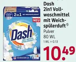 Rossmann Dash 2in1 Vollwaschmittel mit Weichspülerduft Angebot